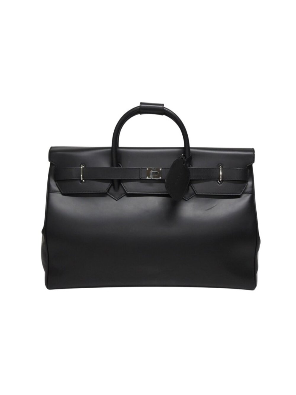 Gucci Kelly Shape Logo Boston Bag Calfskin Leather Black Silver